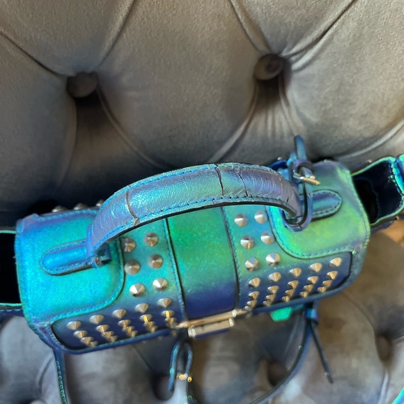 Rebecca Minkoff Blue iridescent Studded Satchel - Picture 2 of 7